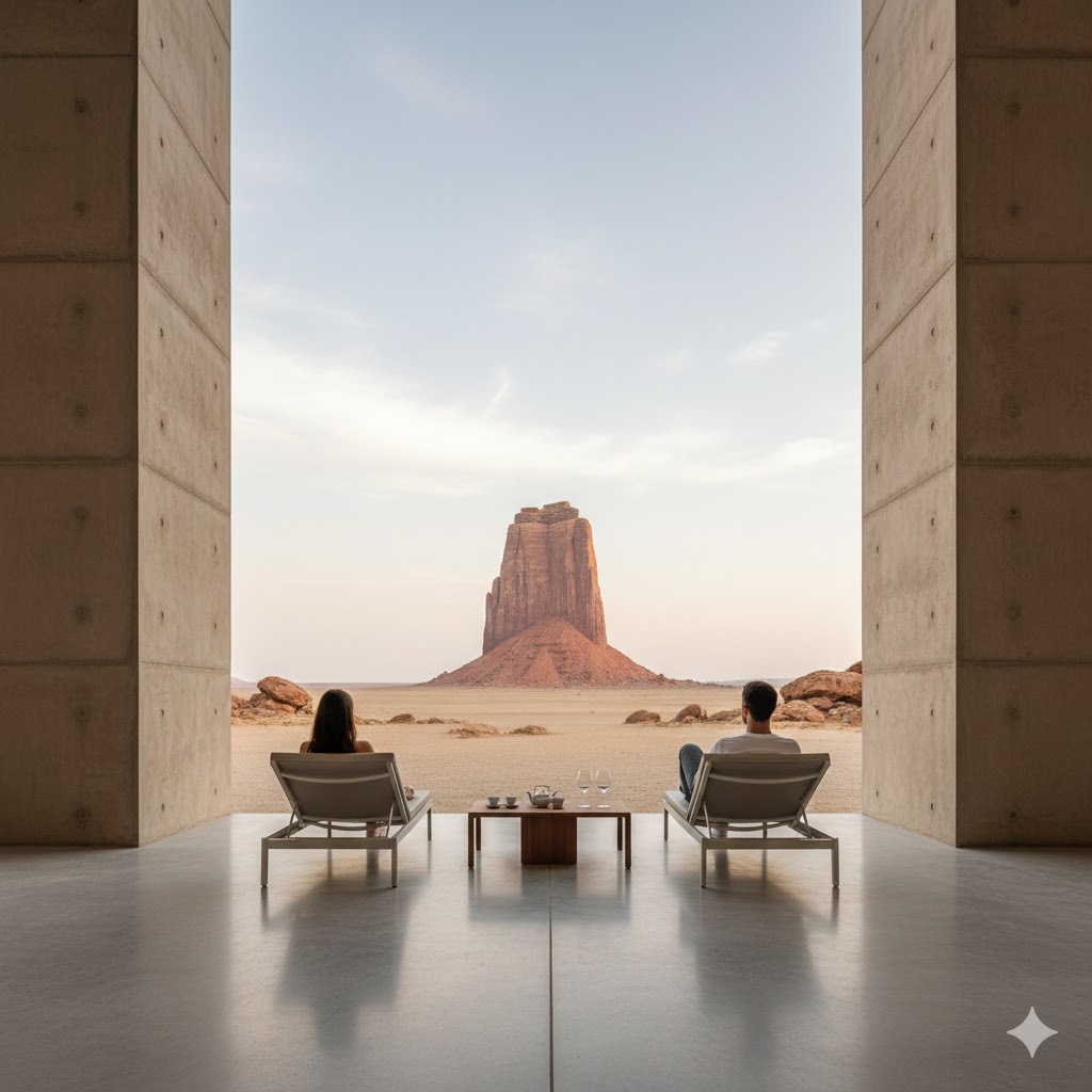 Looking out at mountain landscape